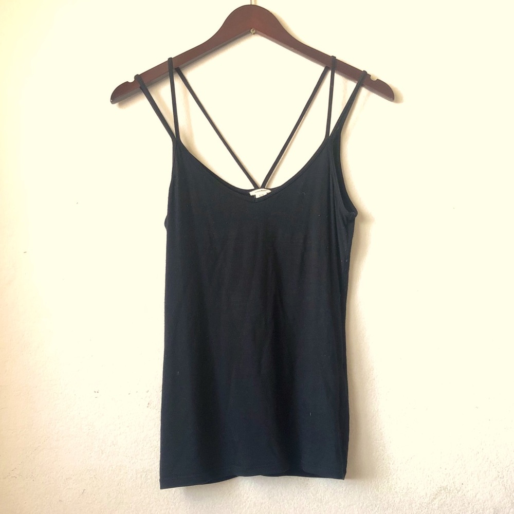 Garage V-neck Strappy Black Tank Top Cami